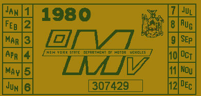 (image for) 1980 New York REGISTRATION Sticker